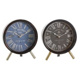 DKD Home Decor Reloj Sobremesa Vintage Azul Negro 5 x 24 x 20.5 cm (2 Unidades) Precio: 15.30408. SKU: S3037786