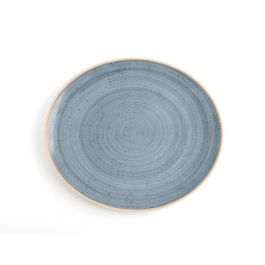Ariane Plato Combinado Porcelana Terra Azul 30x27 cm, Juego de 6 Unidades, Apto Lavavajillas y Microondas, Apilable y Reforzado