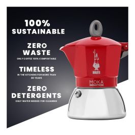 Cafetera Italiana Bialetti 0006944/NP Rojo Metal Aluminio 150 ml