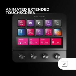 Mars Gaming Control Deck Pro MSDPRO para Streaming y Creación de Contenido, con Teclas LCD Personalizables, Diales Multifunción y Pantalla Táctil