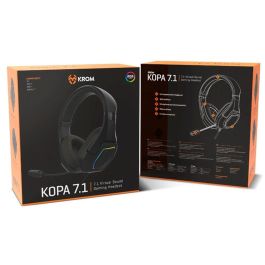 Krom Auriculares Gaming Kopa 7.1 con Micrófono, Sonido Virtual 7.1, USB 2.0, Negros