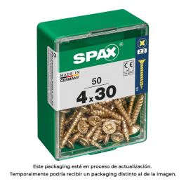 Spax 4081020400302 Tornillo Madera Caja 50 unid. Cabeza Plana Yellox 4,0x30mm Rosca Completa Ranura Z2 4CUT Precio: 4.49999968. SKU: S7913889
