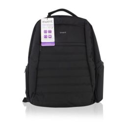 Ewent EW2528 Mochila para Portátil Urban 17.3" (43.9 cm) Resistente al Agua, Doble Revestimiento Interior, Poliéster Negro