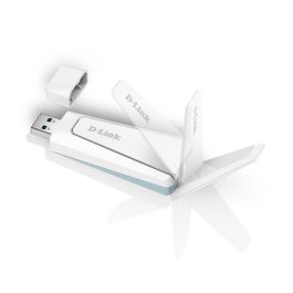 D-Link Adaptador USB WiFi 6 AX1800 AX18U 1800Mbps con Antena Desplegable y USB 3.0 para PC y Portátil