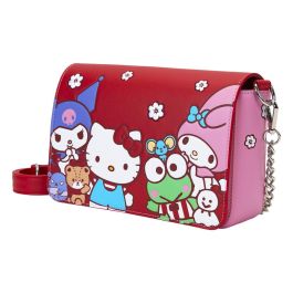 Loungefly Bolso Bandolera Hello Kitty and Friends de Piel Vegana con Cadena Plateada 24x6x17cm