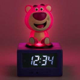Paladone Reloj Despertador de Toy Story, personaje Lotso el Oso Rosa. Diseño Amigable Disney Pixar con Pantalla Digital, funciona con Pilas.