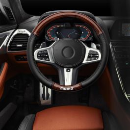 Momo Funda Volante Luxury Universal Madera-Pvc Negro Y Marron 38-39 cm MOMLSWC0LXWDM