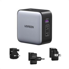 UGREEN 90409 Cargador Nexode GaN 65W USB Carga Rápida Interior, 2x USB-C y 1x USB-A, Adaptador Universal para Teléfonos, Portátiles y Relojes