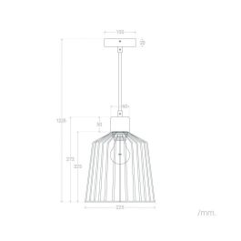 Lámpara Colgante Turkistan SKD-P80048 de Metal y Madera, Estilo Nórdico, Diseño Único para Bombilla LED E27, Cable Ajustable