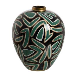 Jarrón Negro-Verde Porcelana Decoración 28 X 28 X 34 cm Precio: 156.5014. SKU: B148SH7H6K