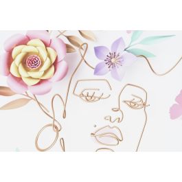 DKD Home Decor Cuadro Moderno de Cara Abstracta Set de 4 Unidades Multicolor en Lienzo y MDF Surtido Aleatorio 40x40x1.8 cm