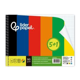Cuaderno Espiral Liderpapel Din A4 Tapa Polipropileno 80H 90 gr Cuadro 4 mm Con Margen Pack 5+1 Colores Surtidos Precio: 10.99000045. SKU: B1AFQL6RVG