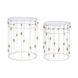 Mesita Auxiliar Glam DKD Home Decor Blanco Dorado 42 x 55 x 42 cm Set de 2 Precio: 131.69000031. SKU: B1FXMTZGX2