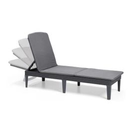 Allibert by Keter Tumbona Jaipur 4 posiciones, con cojín, de resina sintética imitación ratán, gris. Medidas: 187x58x29 cm, anti UV. Precio: 118.58999944. SKU: S7103644