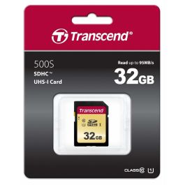 Transcend SDC500S Tarjeta SDHC 32GB UHS-I U1 Clase 10, Velocidad Lectura 95MB/s, Escritura 35MB/s