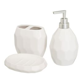 Set de Baño Blanco Cerámica 14 x 12 x 20 cm