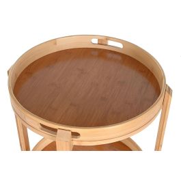 DKD Home Decor Camarera Bambú Inox 3 Estantes Ruedas Mueble Bar Natural 44 x 90 x 44 cm