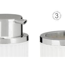 Berilo Set de Baño 3 Piezas Blanco - Jabonero, Dispensador y Bote 10.5x16.5x15.5 cm (12 Unidades)