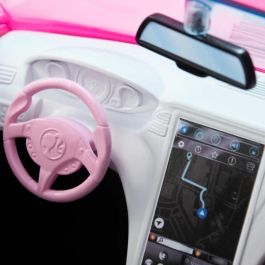 Barbie Convertible Rosa para Muñecas - Coche Deportivo con Ruedas que Giran, Capacidad para 2 Muñecas y Detalles Realistas