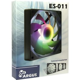 Inter-Tech ES-011 Ventilador para Carcasa PC 12 cm Negro RGB LED 127 cfm con Tornillos