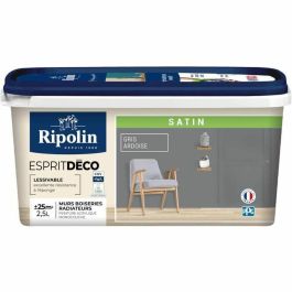 Ripolin RIP3174269076872 Pintura satinada ultra cobertura Gris pizarra para cocina, dormitorio, salón, recibidor, entrada, pasillo Precio: 70.50000023. SKU: B1HGCBCBHE