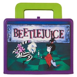LOUNGEFLY Cuaderno Beetlejuice Piel Vegana 150 Hojas Rayadas con Ilustraciones Originales Recorte para Notas Adhesivas 16,875x21,25cm