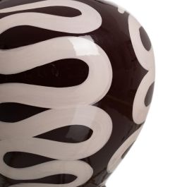 Jarrón Blanco-Marrón Porcelana 20 X 20 X 21 cm
