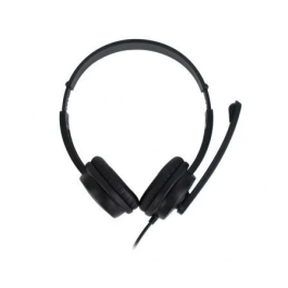 Ngs Auriculares Vox 505 con Micrófono y Control de Volumen, Diadema Ajustable, Conexión USB, Color Negro