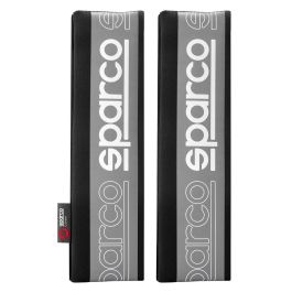 Sparco SPC1208GR Almohadillas de Cinturón de Seguridad, Juego 2 uds, Gris/Negro, Acolchadas con Velcro para Confort y Evitar Rozaduras
