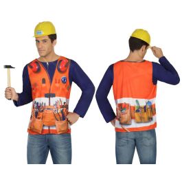 Disfraz Camiseta Albañil Hombre Adulto Naranja Talla M-L Precio: 9.5000004. SKU: S1104628