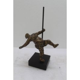 DKD Home Decor Figura Decorativa Moderna de Bailarina en Aluminio Dorado, Juego de 2 Unidades. Ideal para Decoración del Hogar. Medidas 31x20x10 cm.