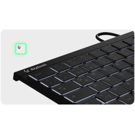 KeySonic KSK-5211ELU Mini Teclado USB con Touchpad QWERTZ Alemán LED Negro