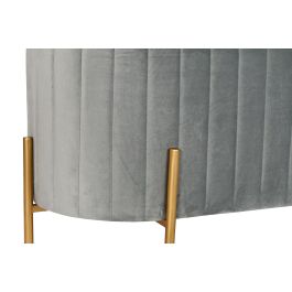 DKD Home Decor Descalzadora Glam Azul y Dorado 50x45x123 cm Poliéster y Metal, Desmontable, Set de 2