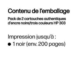 HP 303 Pack x2 Cartuchos de Tinta Originales Negro/Tricolor