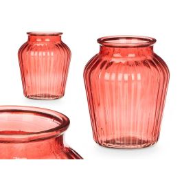 Jarrón de Cristal Boca Ancha Rayado Teja Giftdecor 20.3x25x20.3 cm (6 Unidades) Precio: 30.89000046. SKU: B1DMZA7VGC