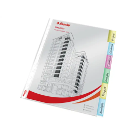 Funda Multitaladro Con Pestañas Esselte Pp 85Μ Cristal Liso A4 11 Tal.Rfzo. Set De 6
