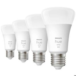 Philips Hue White, Bulbo LED conectado E27, 60W equivalente, 800 lumen, Bluetooth Compatible, 4 paquete