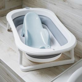 Thermobaby Hamaca de Baño Sillón Reclinable Atoll para Bebé 0-8 Meses, Diseño Flores Azules