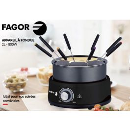 Fagor Set de Fondue FGFD8 Capacidad 1.6L para 8 Personas con Termostato Regulable 800W