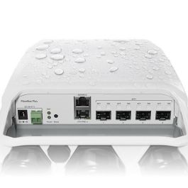 MikroTik Fiber Box Plus Switch Exterior 10 Gigabit IP66 con 4 Puertos SFP+, PoE y Puerto Ethernet Gigabit
