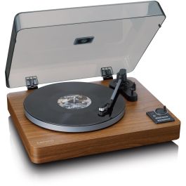 Lenco LBTA-165 Tocadiscos de Tracción por Correa Automático, Negro/Madera, Bluetooth, 33/45 RPM, Preamplificador Phono Integrado