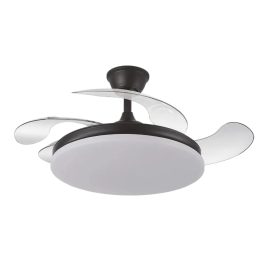 Ventilador DC Tridente Negro 59W 6980lm 4 Aspas Desplegables 3 Temperaturas de Luz (3000-4000-6000K) con Mando a Distancia y Temporizador Precio: 66.50000038. SKU: B1KG663NMD