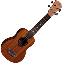 LAG Ukelele Lâg Tiki Uku Soprano Acabado Satinado Cuerpo Sapele Diapasón Palo de Rosa 12 Trastes Funda Incluida