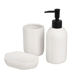 Set de Baño Blanco Cerámica 21 x 7 x 19 cm