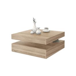 Mesa de centro con tapa giratoria - Cuadrada - Roble - 78 x 78 x 36 cm
