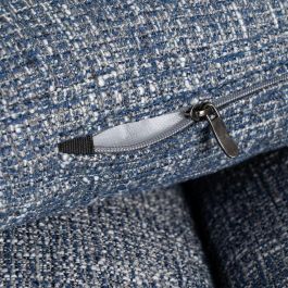 Sofá 3 Plazas Azul Tejido-Madera 221 X 90 X 87 cm