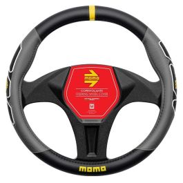 Momo MOMLSWC0FUNBG Funda Volante Deportivo Fun Black-Grey Talla M Universal 38-39 cm Poliuretano para Agarre Firme y Confort
