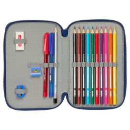 SAFTA Plumier Mamma Mia Super Mario Bros Doble 29 Piezas Lápiz Bolígrafo Rotuladores Madera Goma Sacapuntas 12,5x4x19,5cm