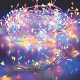 Guirnalda Tipo Espino 100 LEDs Multicolor, Fija, para Interior IP20, con Pilas, Alambre Plateado, 1 metro de Luz Precio: 4.94999989. SKU: B15Z23N5S2