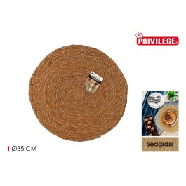 Salvamantel redondo Seagrass 35 cm Privilege (36 Unidades)